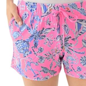 NWT Lilly Pulitzer Loxley Knit Shorts  Rousseau Pink Barefoot Beachcomber Medium
